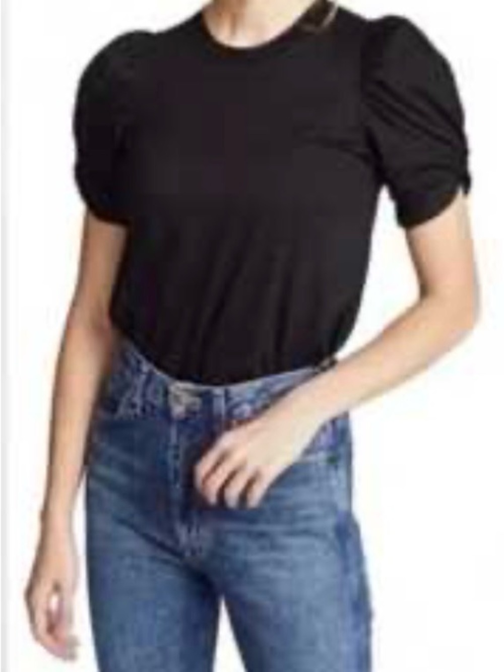 ALC Kati Black Puff Sleeve t shirt